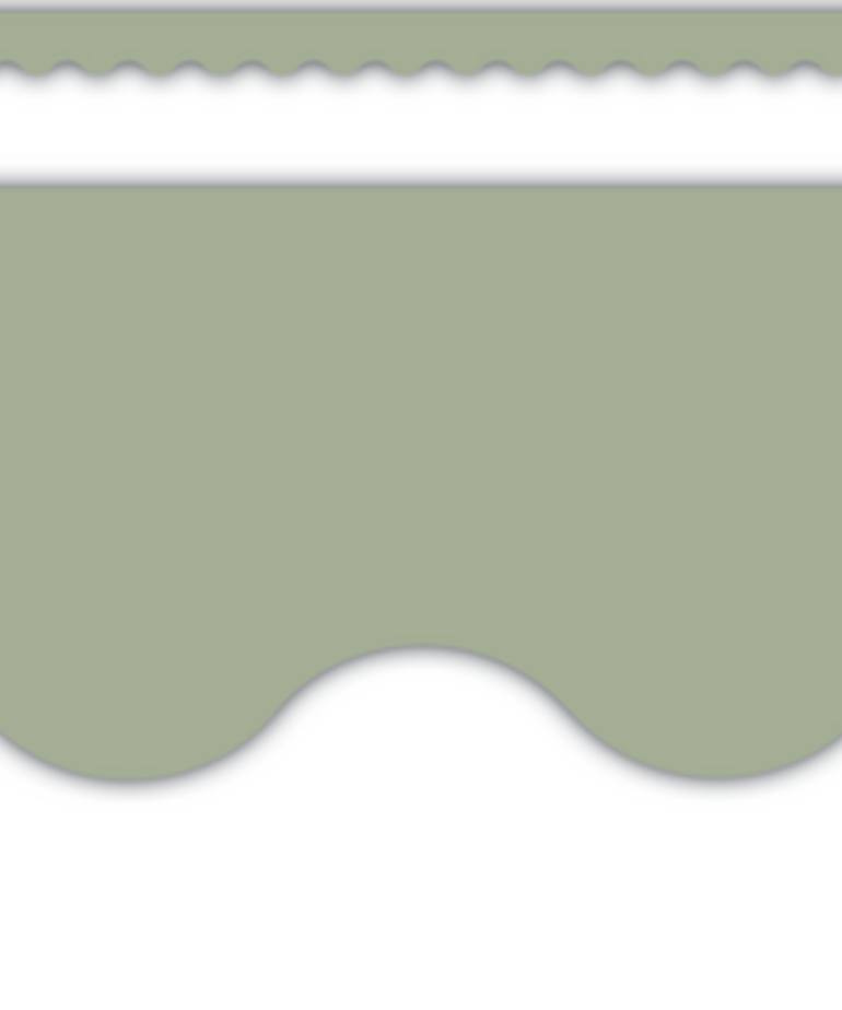 Sage Green Scalloped Border