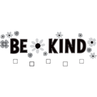 Black & White Floral Be Kind Bulletin Board