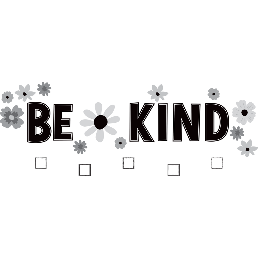 Black & White Floral Be Kind Bulletin Board