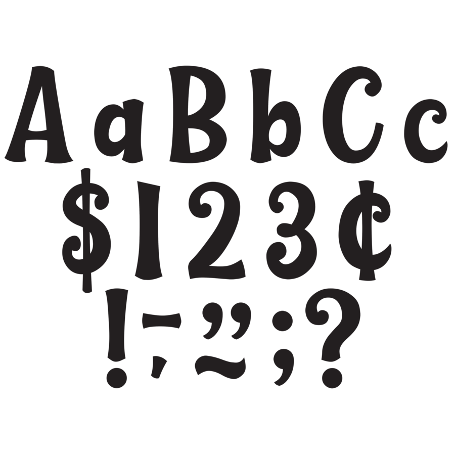 Wild Whimsy Black 4" Letter