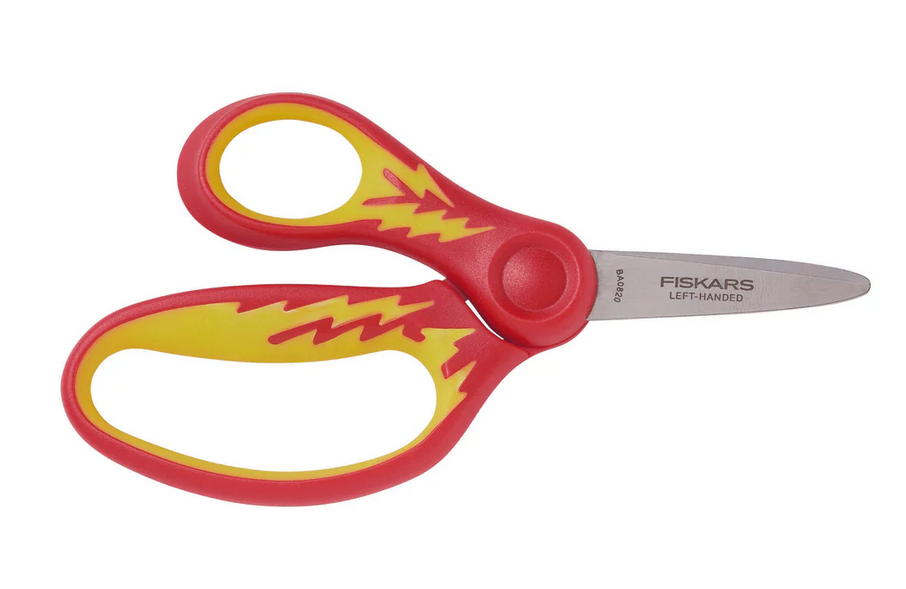 Fiskars Left Hand Scissors 5 inch-Red - Inspiring Young Minds to Learn