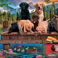 Pups & Ducks 350pc Family Puzzle