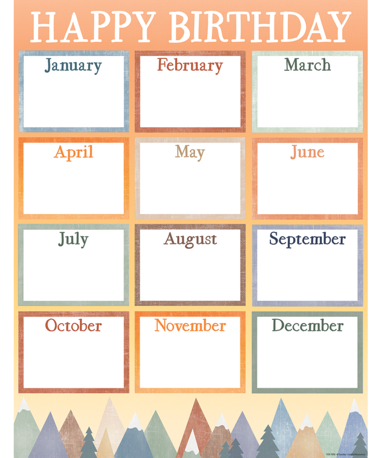 Moving Mountains Happy Birthday Chart