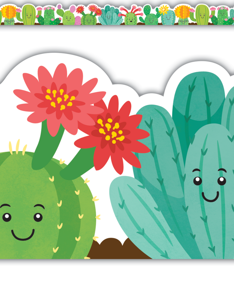 Happy Cactus Crew Die Cut Border