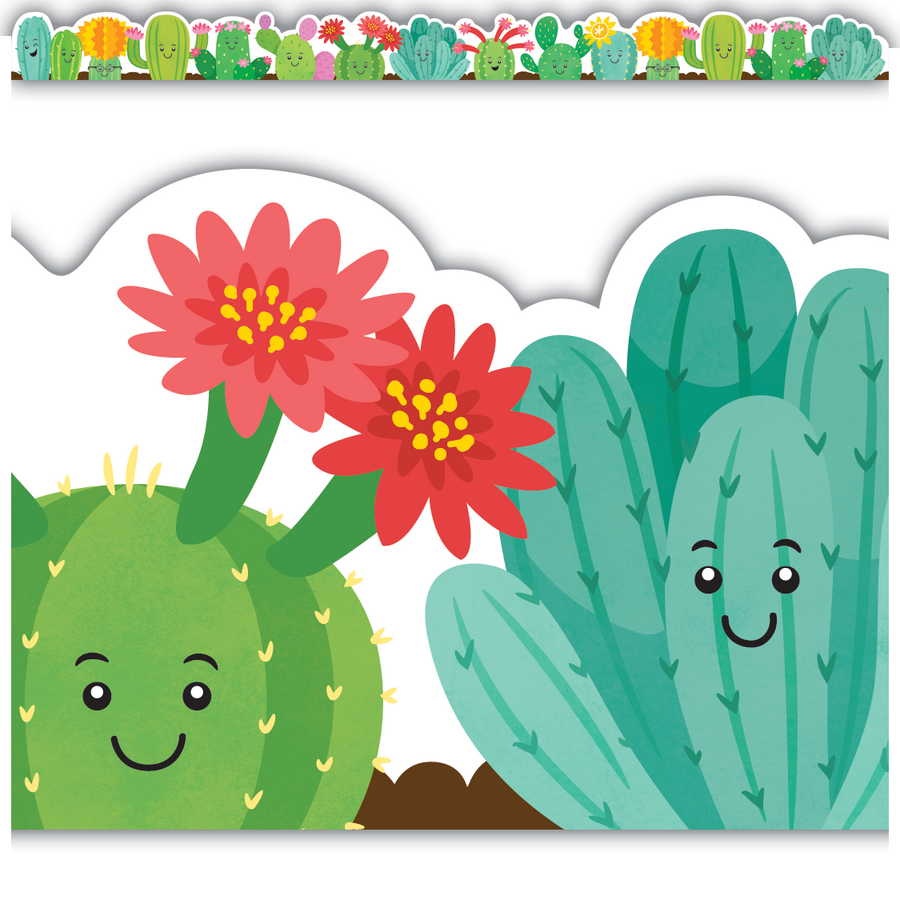 Happy Cactus Crew Die Cut Border