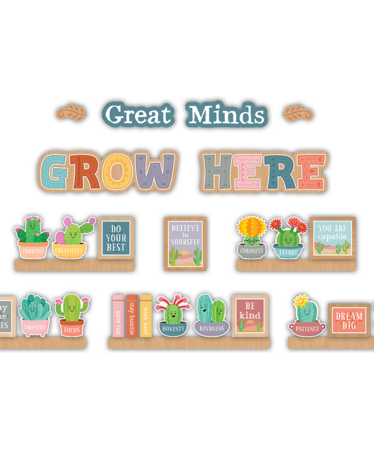 Happy Cactus Crew Great Minds Grow Here Mini Bulletin Board