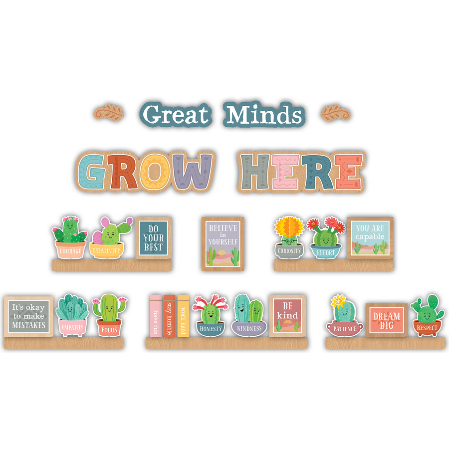 Happy Cactus Crew Great Minds Grow Here Mini Bulletin Board