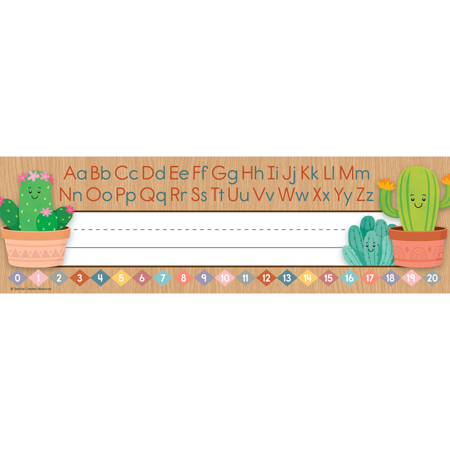 Happy Cactus Flat Name Plates