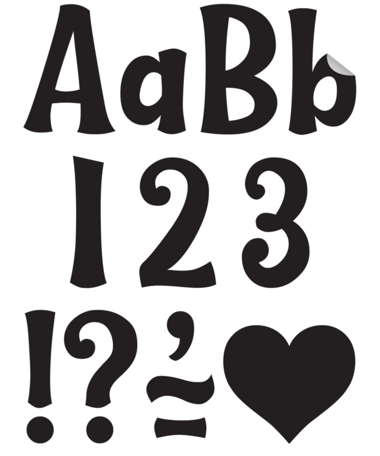 Self Adhesive Letters- Wild Whimsy Black 4"