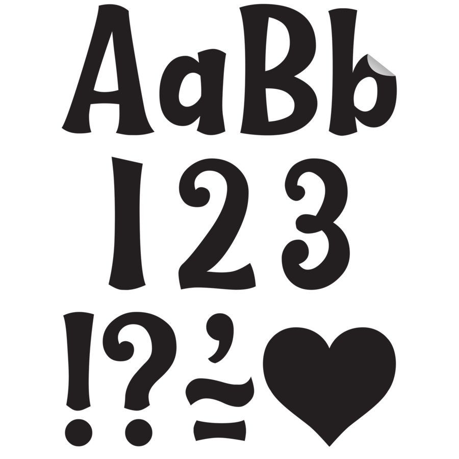 Self Adhesive Letters- Wild Whimsy Black 4"