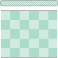 Cool for School Green Checkers Border