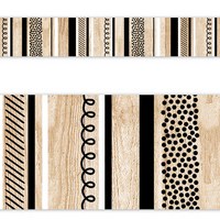 Stripes and Doodles on Wood EZ Border