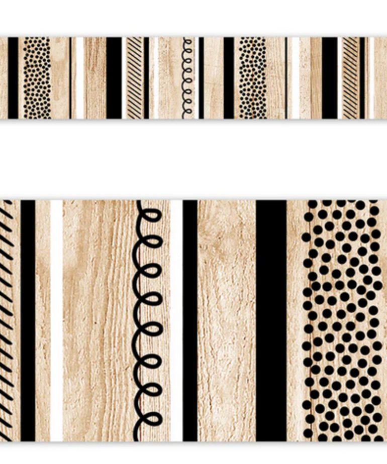 Stripes and Doodles on Wood EZ Border