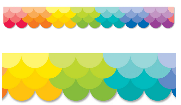 Ombre Rainbow Scallops EZ Border