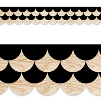 Black and Wood Scallops EZ Border