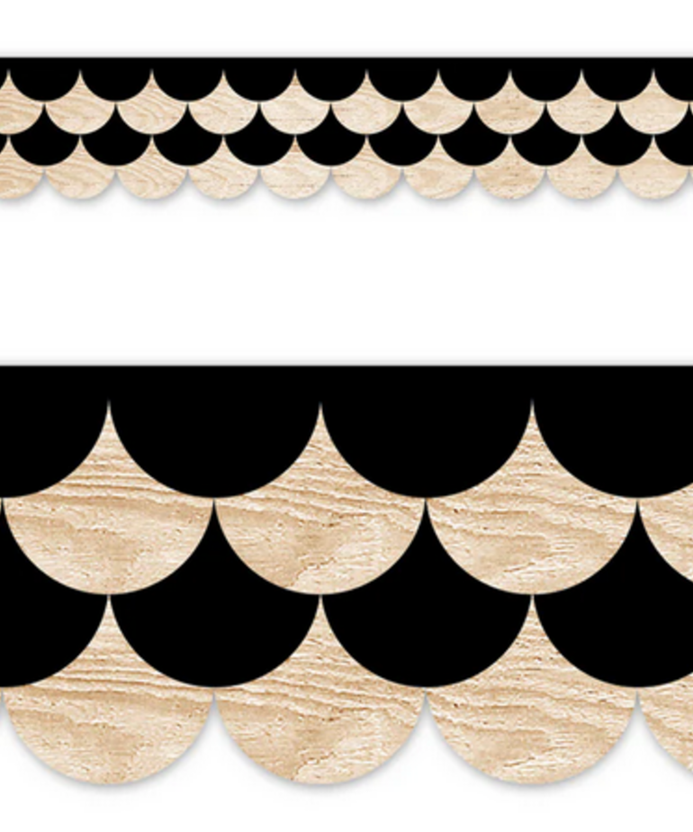 Black and Wood Scallops EZ Border