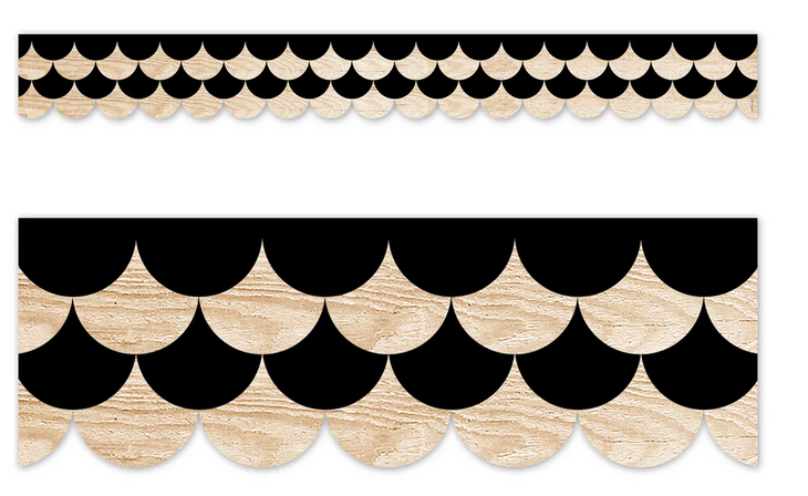 Black and Wood Scallops EZ Border