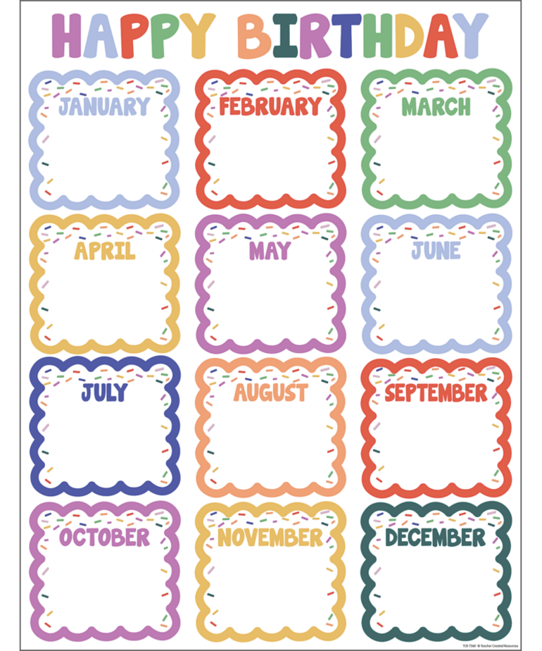 Color Crush Happy Birthday Chart
