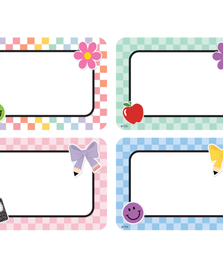 Cool for School Checkers Name Tags/labels