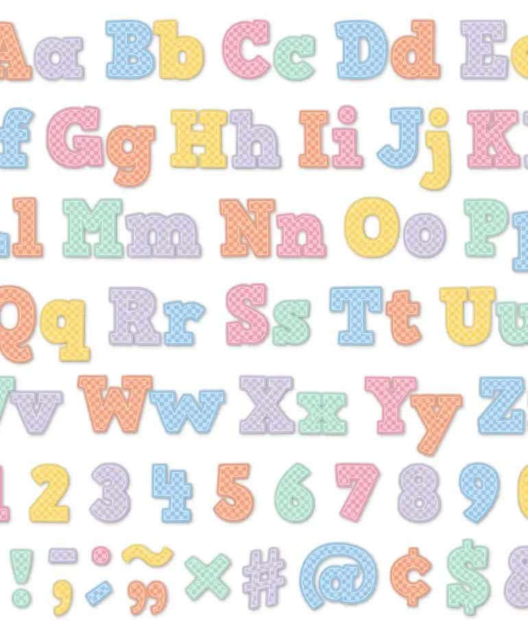 Cool for School Checkered Letters 4"