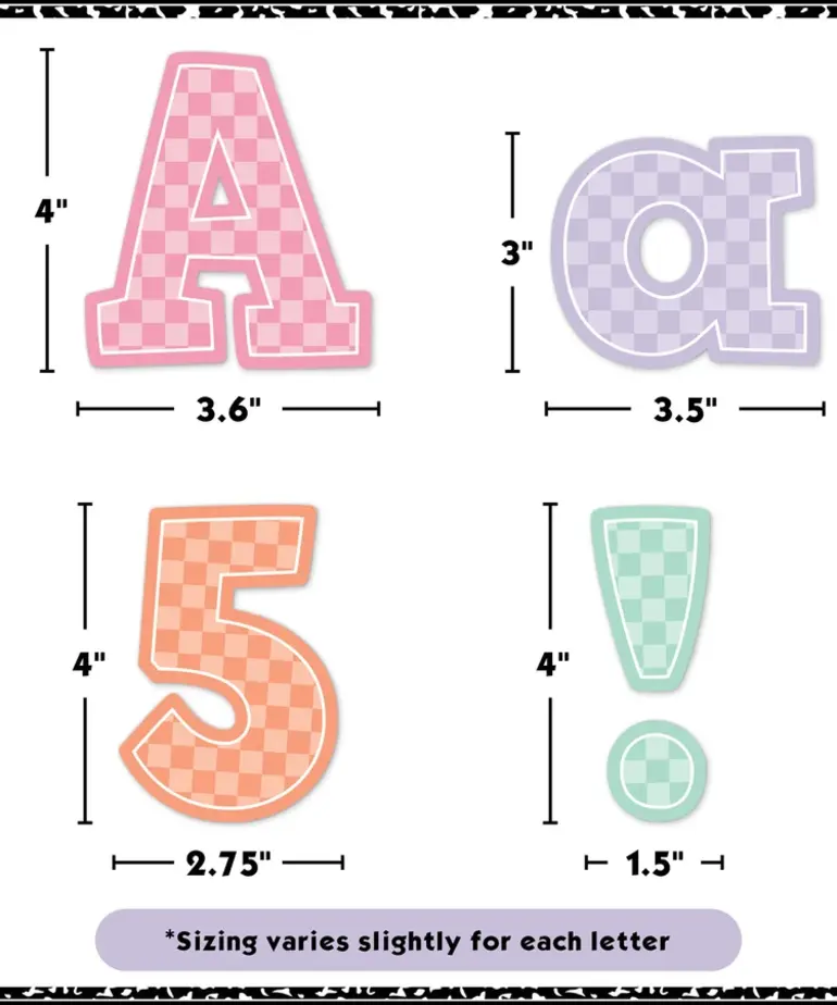 Cool for School Checkered Letters 4"