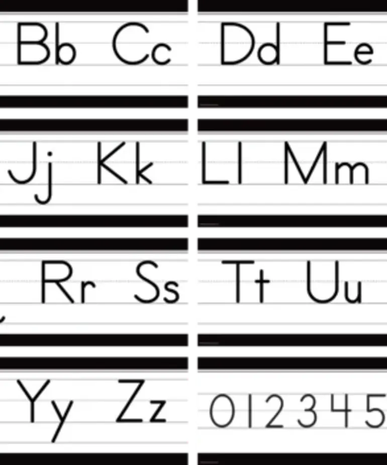 Black & White Alphabet Line Mini Bulletin Board