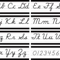 Black & White Cursive Alphabet Line Mini Bulletin Board