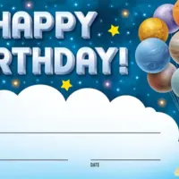Outer Space Happy Birthday Awards