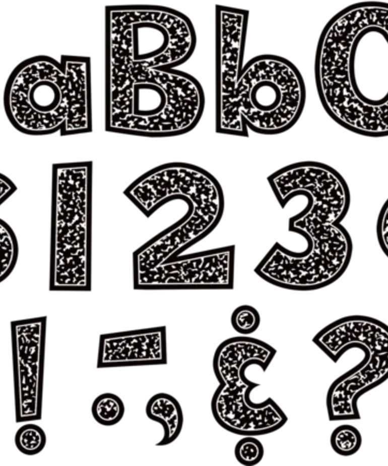Composition 4" Fun Font Letters