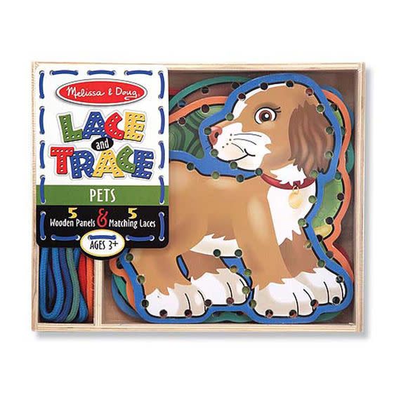 Melissa & Doug Wooden Panels and Laces-Pets