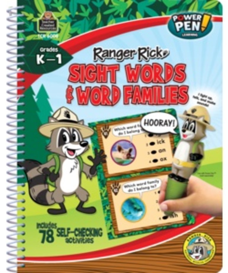 Ranger Rick Power Pen Learning Book-Sight Words/Word Families