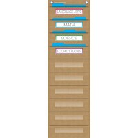 Burlap 10 Pocket File Storage Pocket Chart