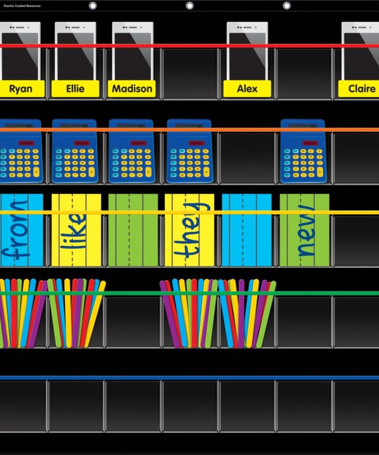 Black Storage Pocket Chart