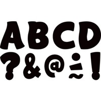 Clingy Thingies Black Funtastic Letters