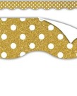 Clingy Thingies Gold with White Polka Dots Borders