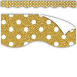 Clingy Thingies Gold with White Polka Dots Borders