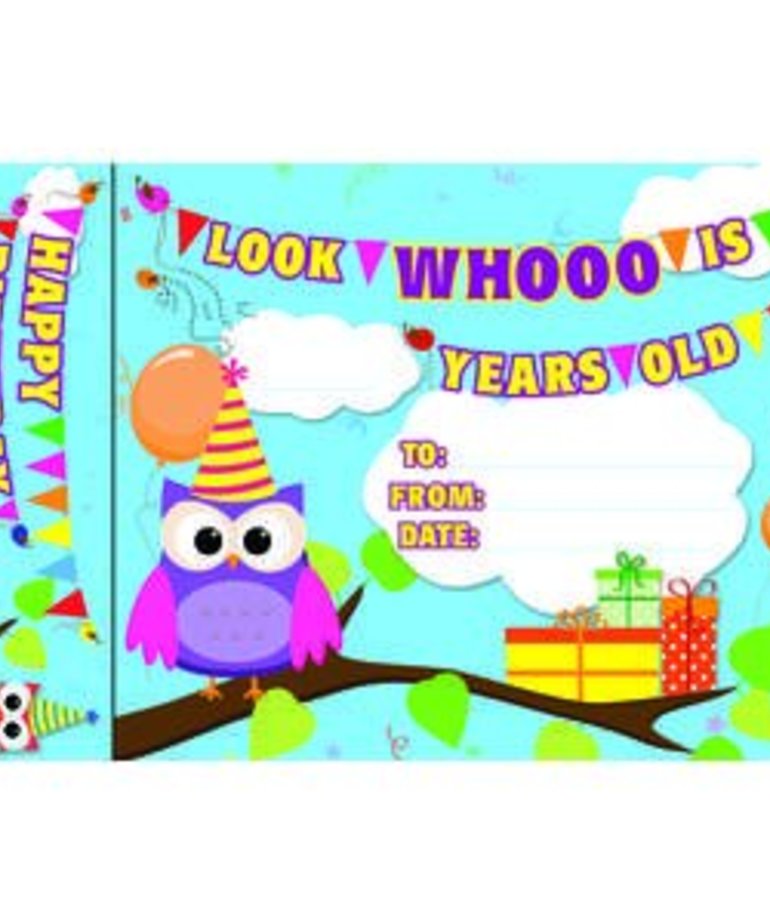 Happy Birthday Owls Bookmark Awards