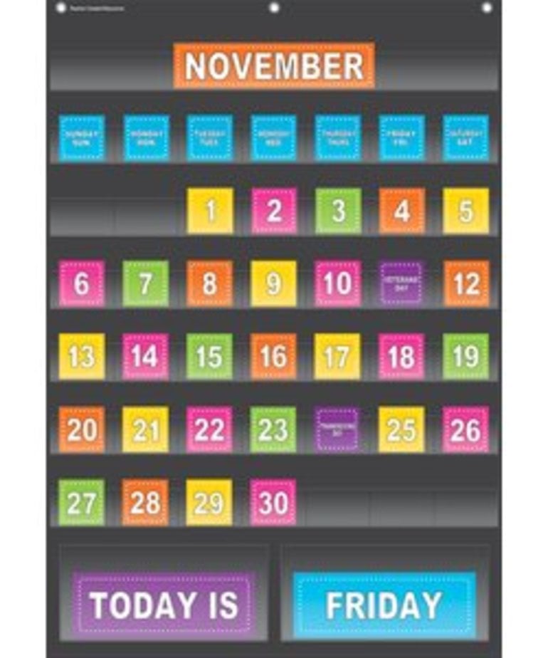 Black Calendar Chart