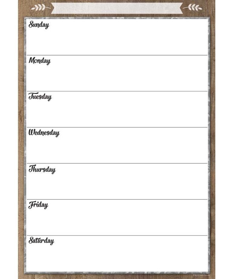 Clingy Thingies Weekly Schedule