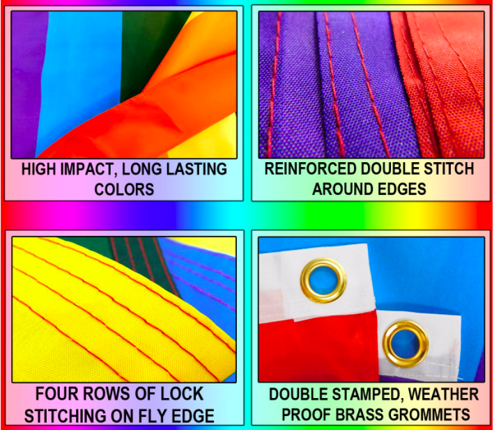 Pride Flags 3 x 5 Feet USA - Rainbow