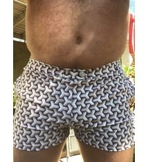 3D Weave Swim Flat Front Short - Aubergine