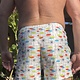 Mid Century Swim Pocket Short, White