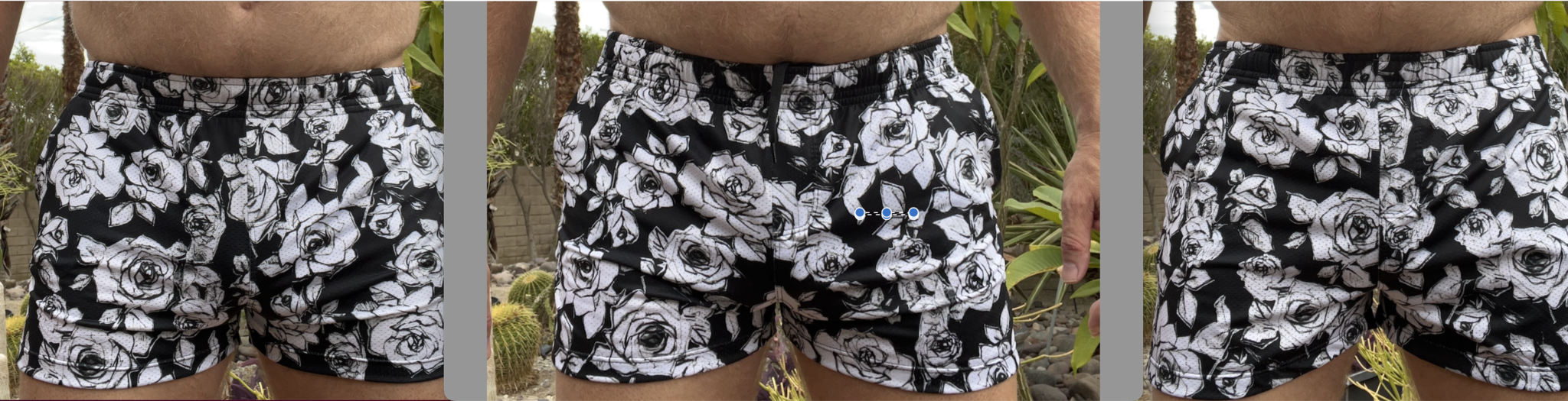 Mesh Roses, Short Short, Black/White