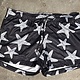 Black with Star Fish, Zip Back Pocket Short
