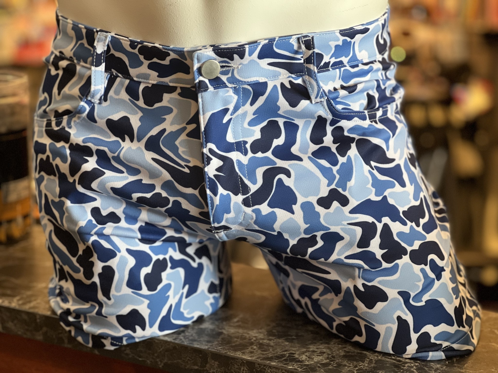Bear Wear Dad Short 69, Wavy Tone Blue Camo