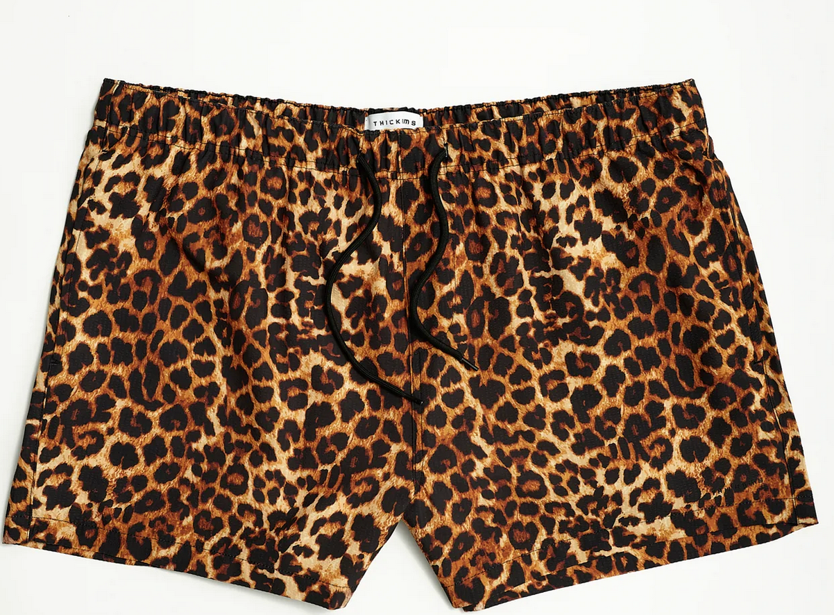 Leopard Seersucker, Swim/Volley Short
