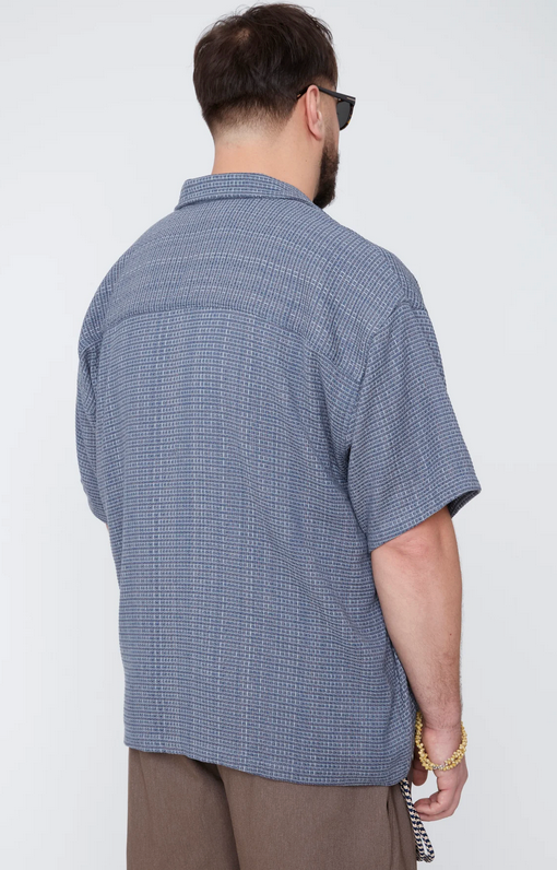 Textured Boxy Fit, Resort Collar Shirt