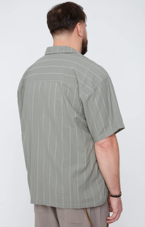 Stripe Boxy Fit, Thyme Collar Shirt