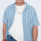 Dobby Boxy Fit, Pastel Blue, Collar Shirt