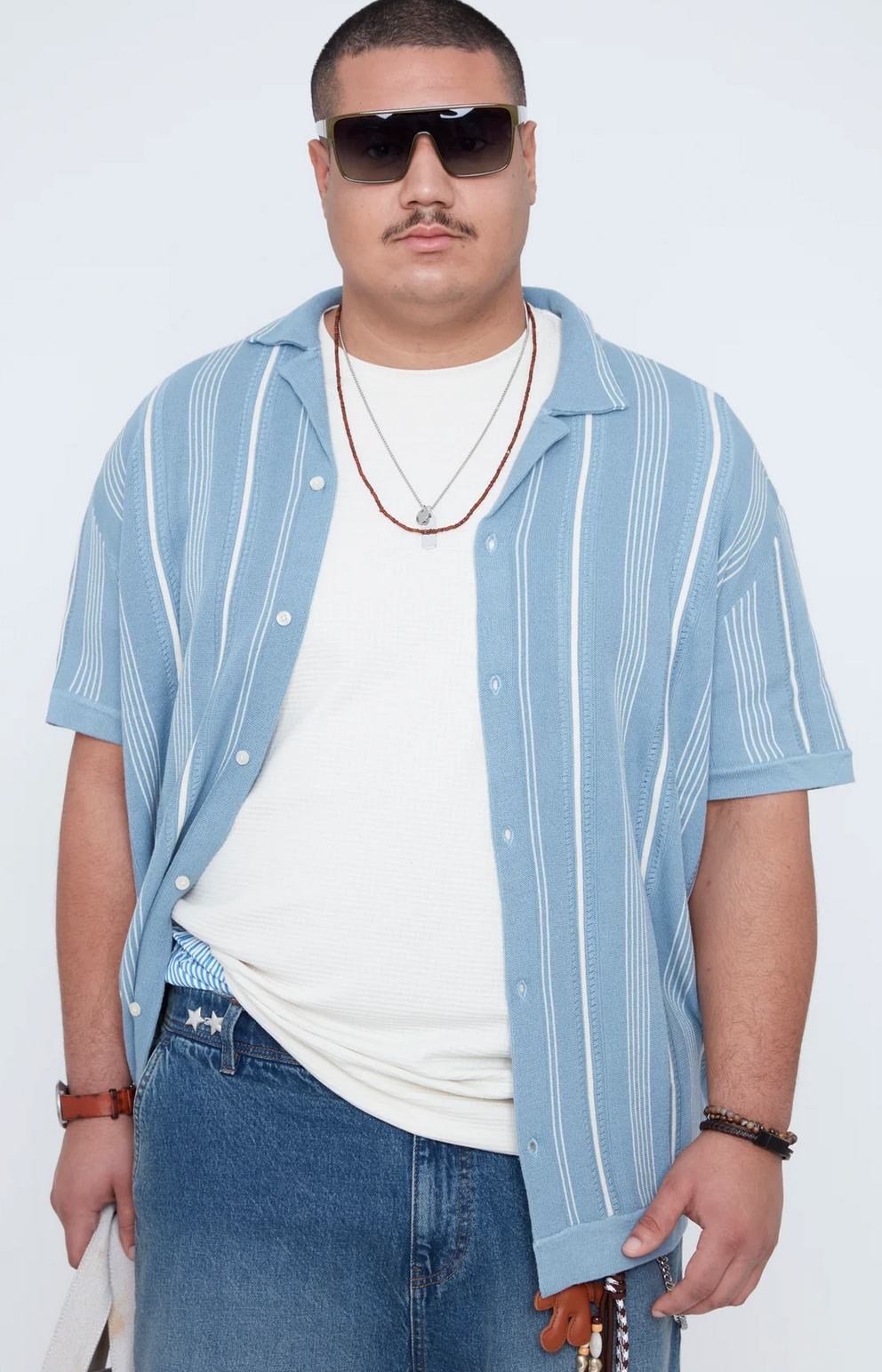 Dobby Boxy Fit, Pastel Blue, Collar Shirt